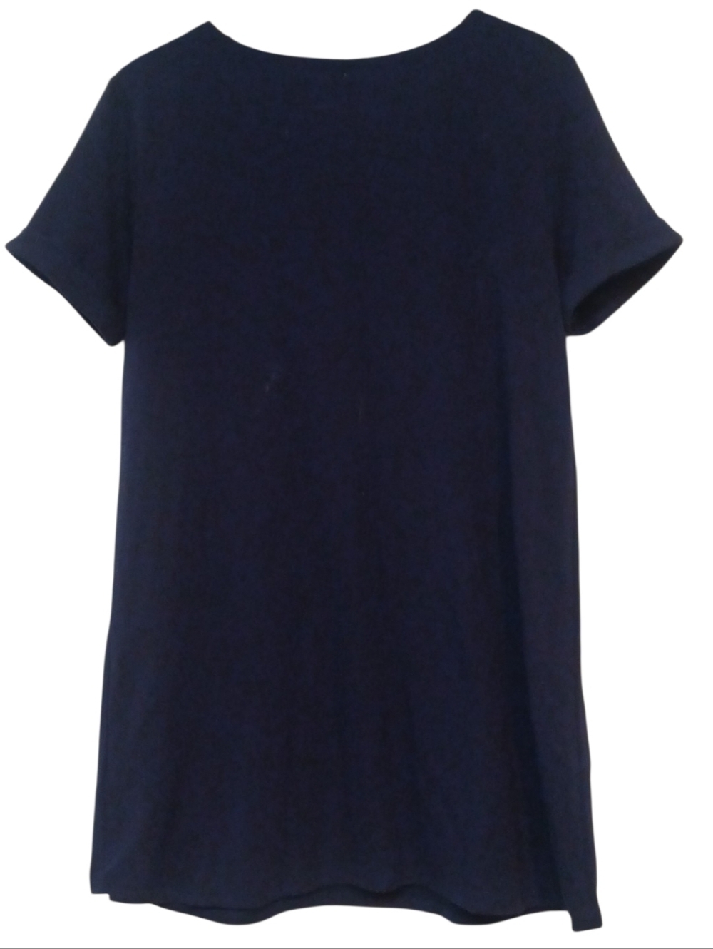Cable & Gauge - NWOT, Navy Blue Tunic Top, Front Pockets, Short Sleeve W/Cuffs - Picture 7 of 10